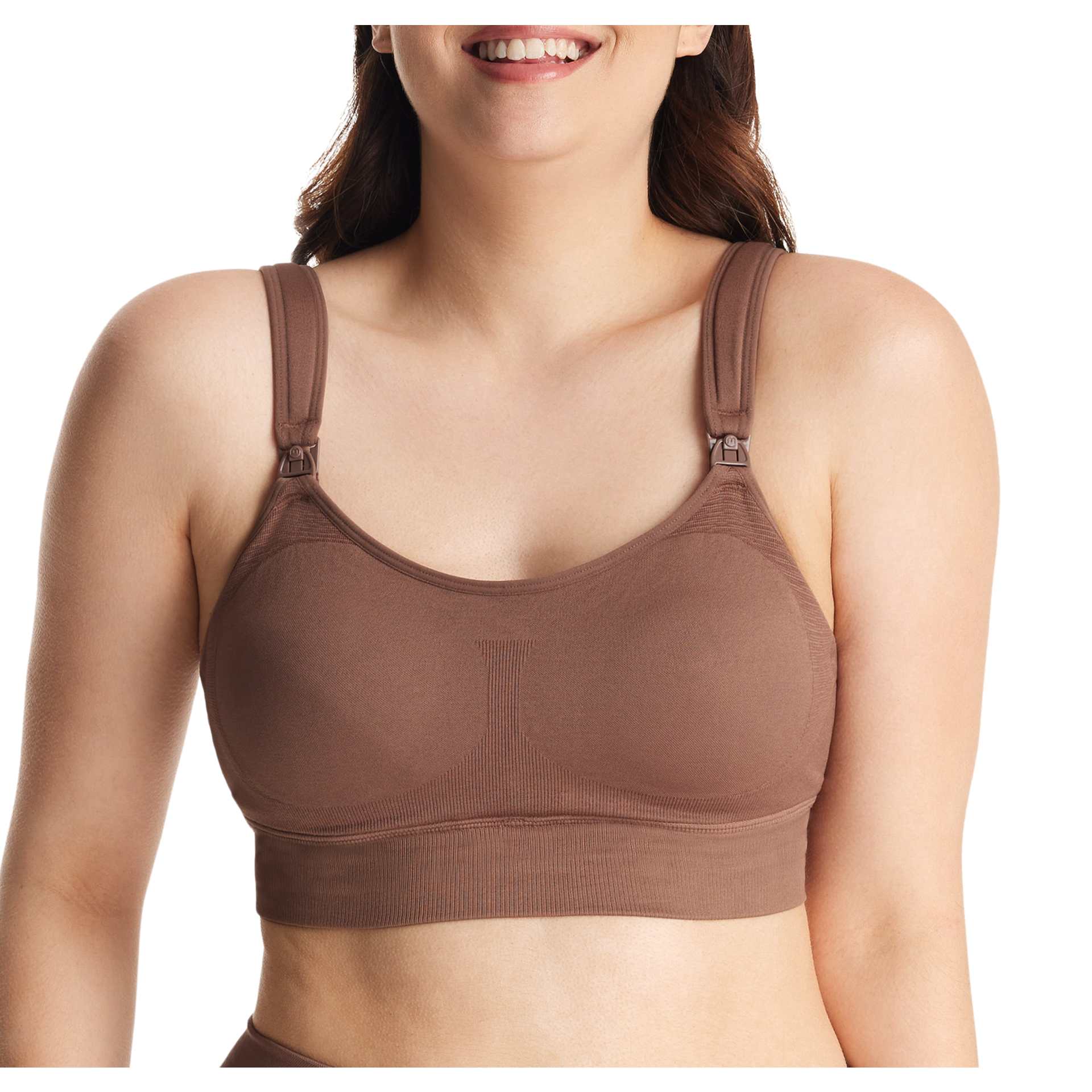 Momcozy All-in-One Super Flexible Pumping Bra - Chocolate, S.