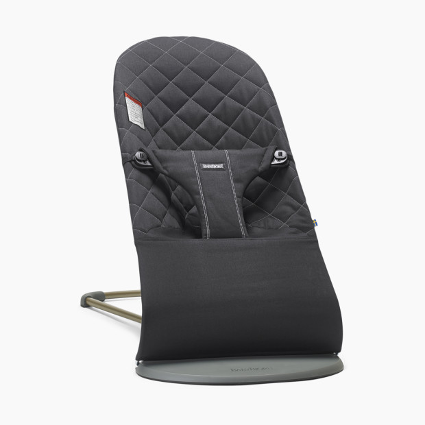 Babybjörn Bouncer Bliss - Black Quilted Cotton/Dark Gray Frame.