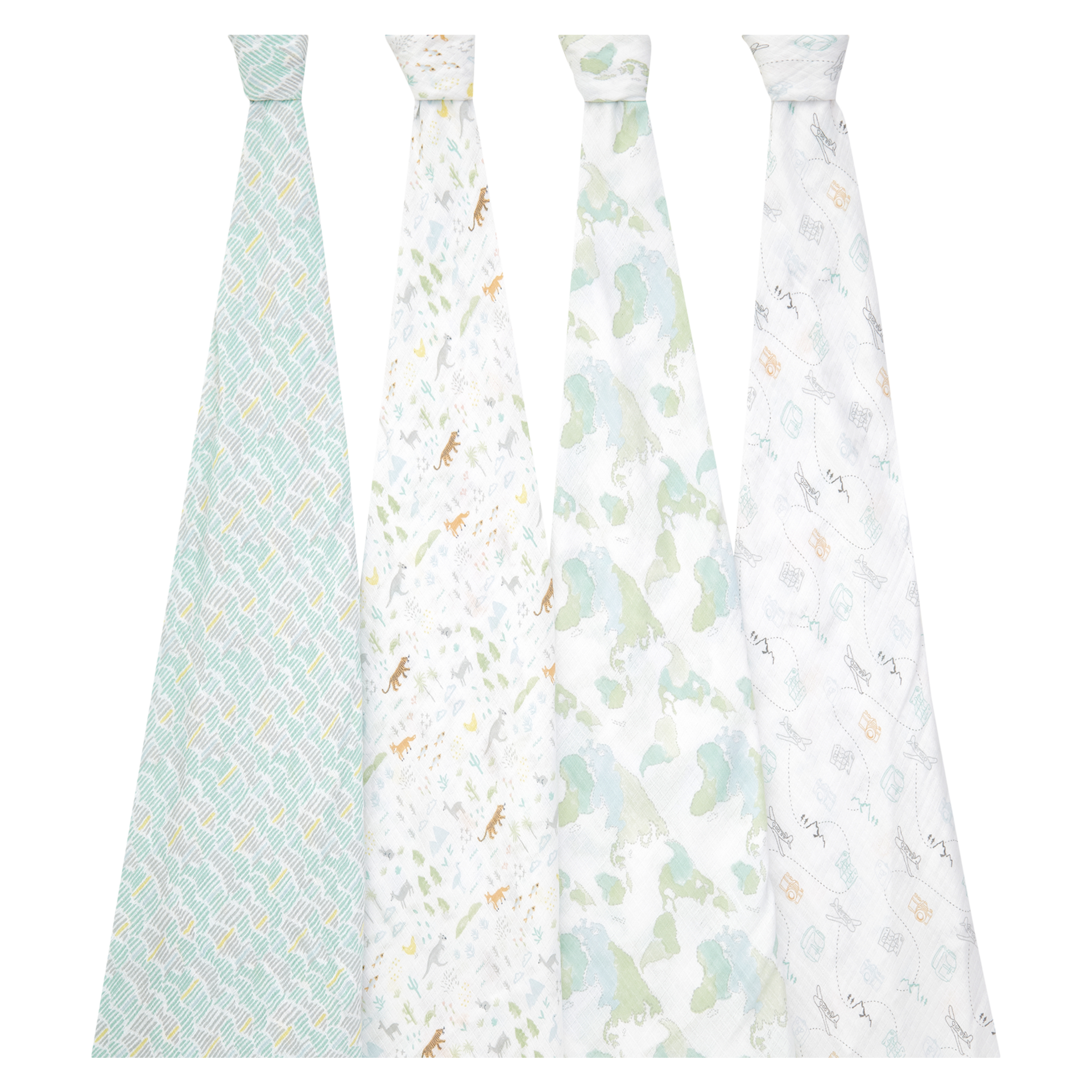 Aden + Anais Essentials Cotton Muslin Swaddles (4 Pack) Voyager