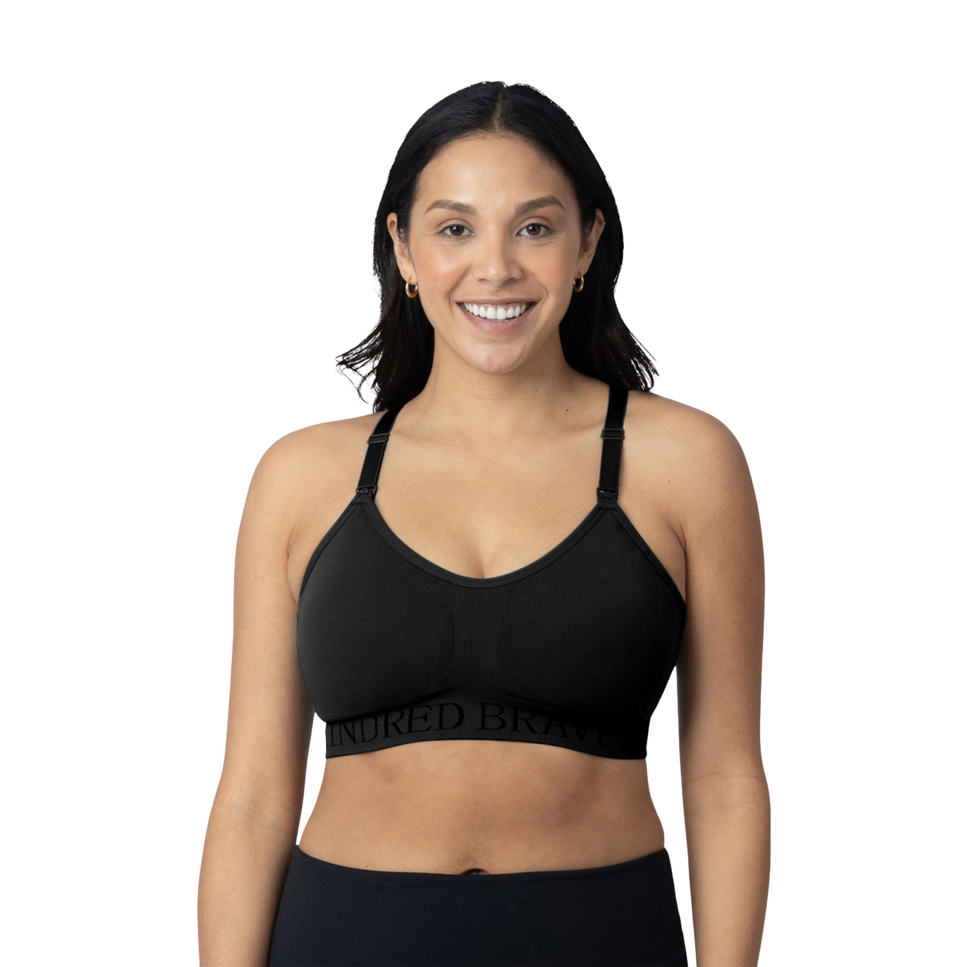 Kindred Bravely Sublime Hands-Free Pumping & Nursing Sports Bra - Black, Small.