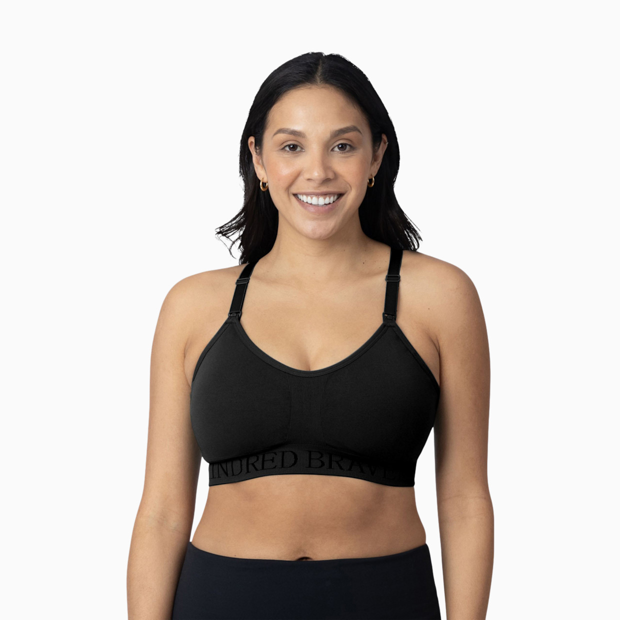 Kindred Bravely Sublime Hands-Free Pumping & Nursing Sports Bra - Black, Small.
