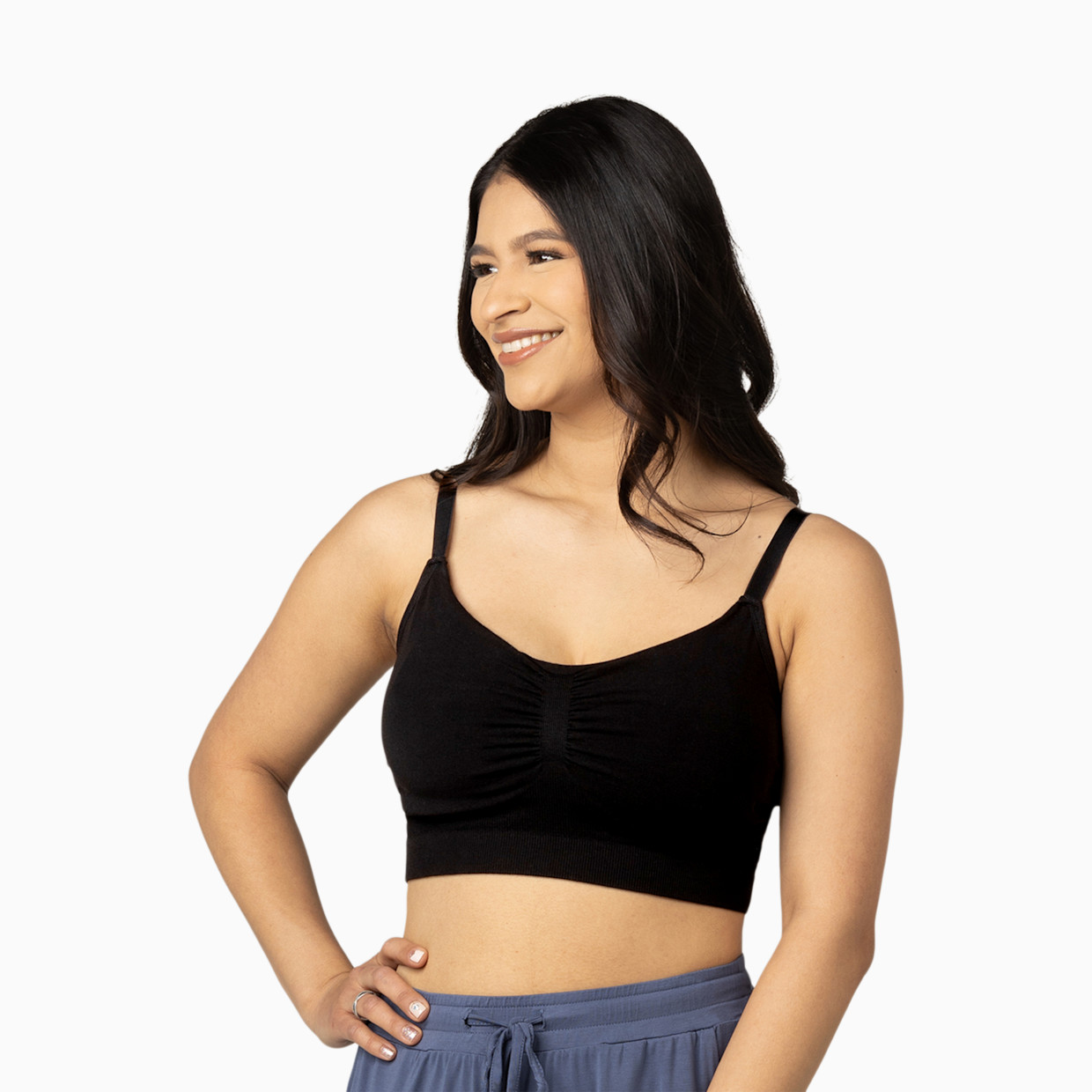 Kindred Bravely Sublime Bamboo Viscose Hands-Free Pumping Lounge & Sleep Bra - Black, 1X.