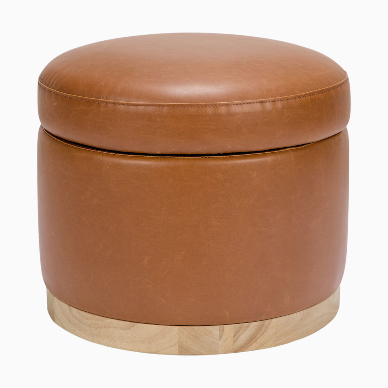 babyletto Naka Storage Ottoman - Pu Tan Leather/Light Base.