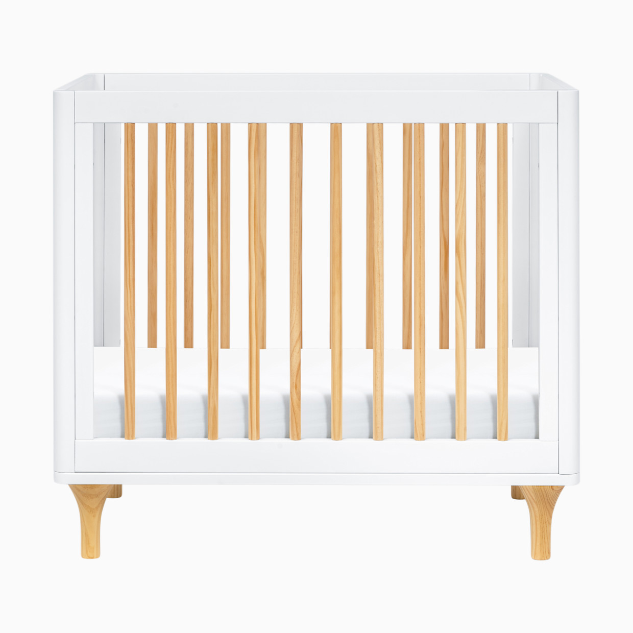 babyletto Lolly 4-in-1 Convertible Mini Crib and Twin Bed with Toddler Bed Conversion Kit - White / Natural.