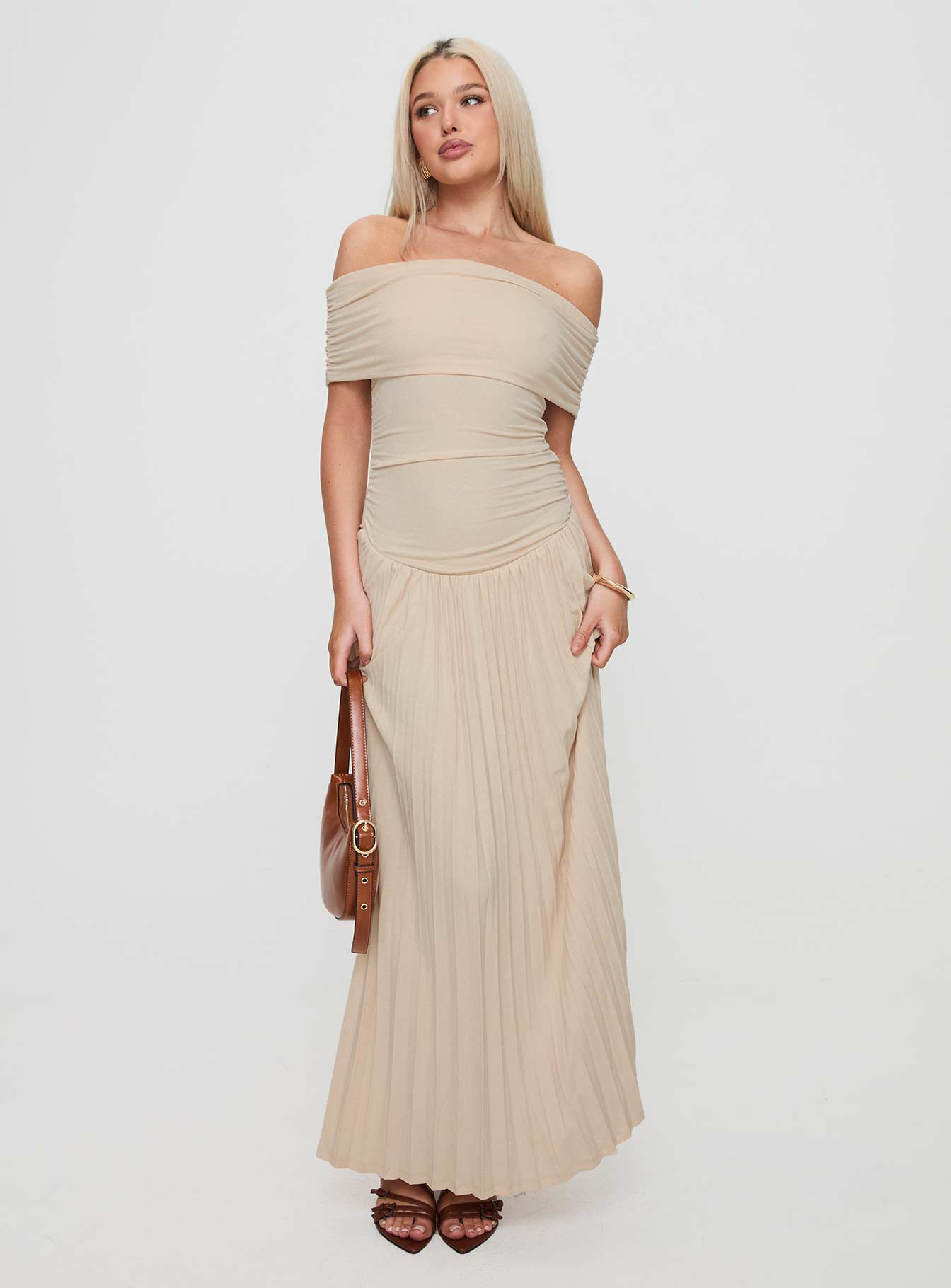 Field Of Dreams Maxi Dress Oatmeal.