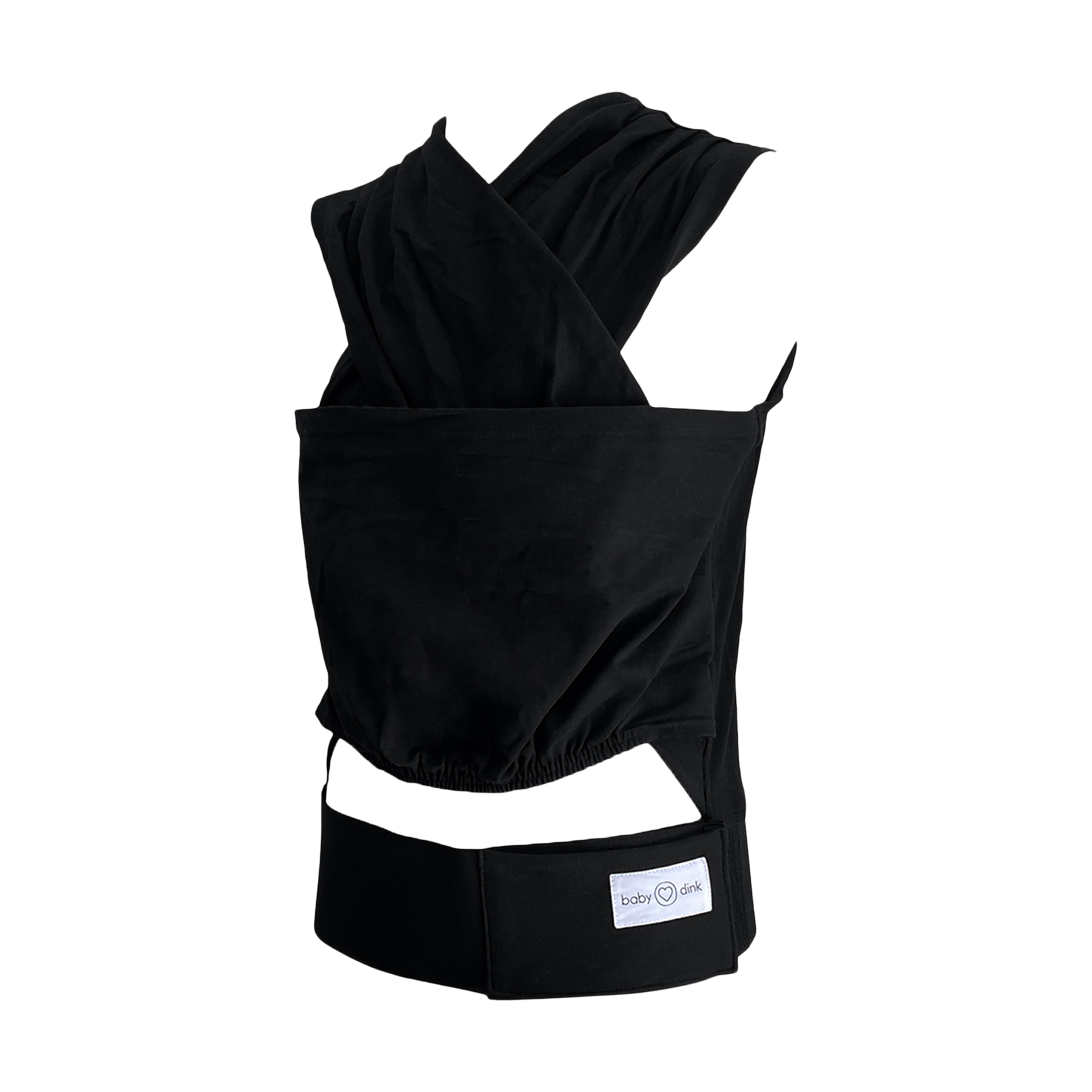 BabyDink T-Shirt Newborn Wrap Carrier - Black, Small.