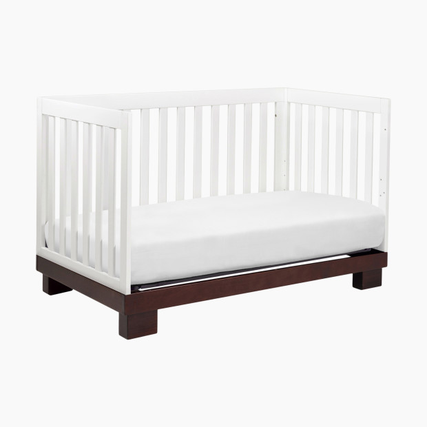 babyletto Modo 3-in-1 Convertible Crib with Toddler Bed Conversion Kit - Espresso / White.