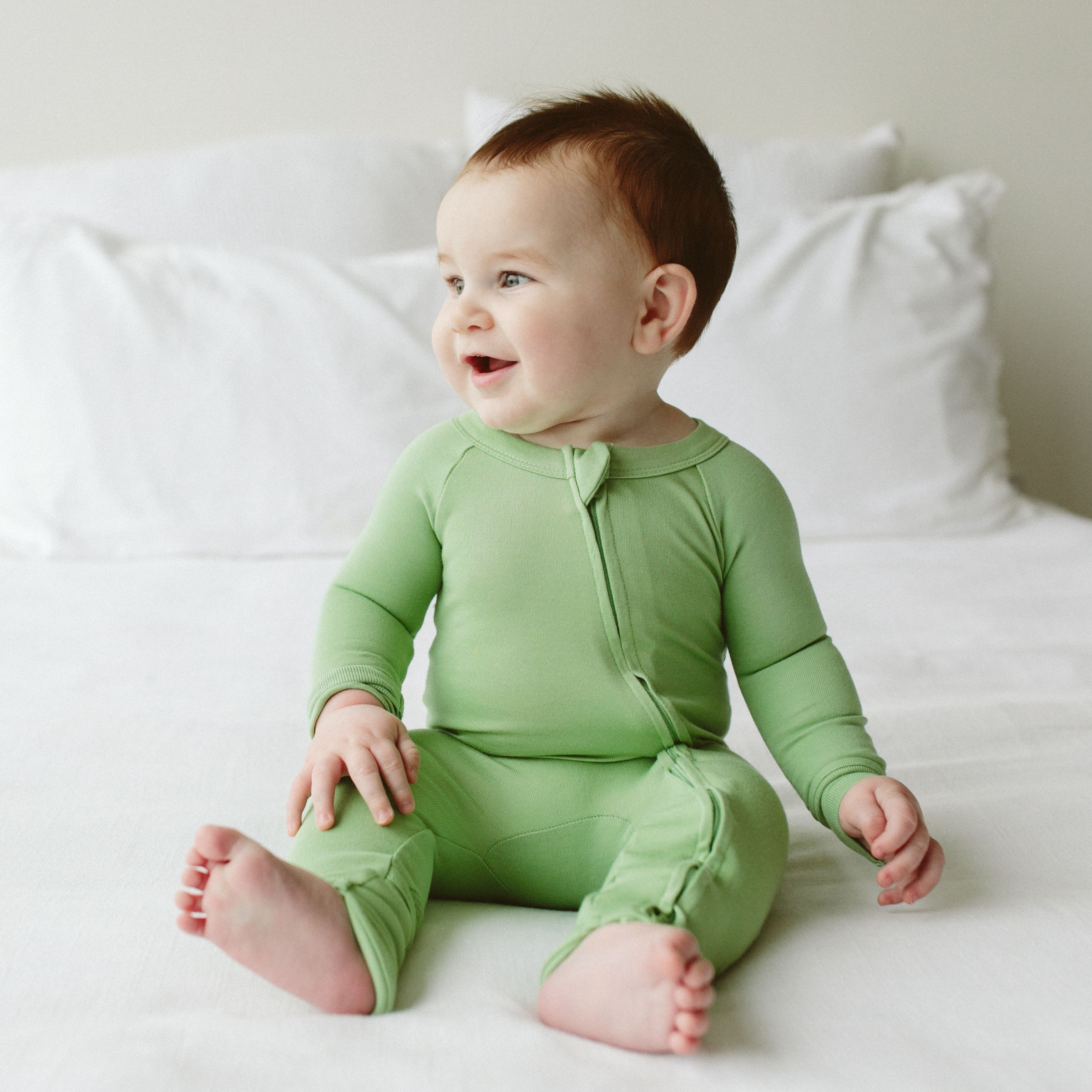 Goumi Kids Grow With You Footie- Snug Fit Matcha, 0-3 M