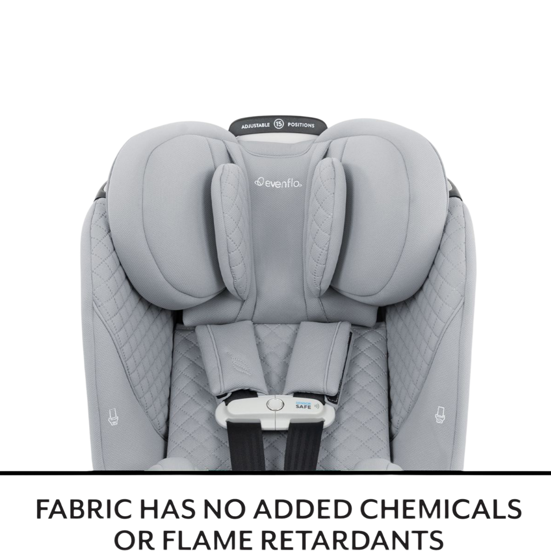 Evenflo Revolve360 Slim 2-in-1 Rotational Car Seat with Green & Gentle Fabric - Quartz.