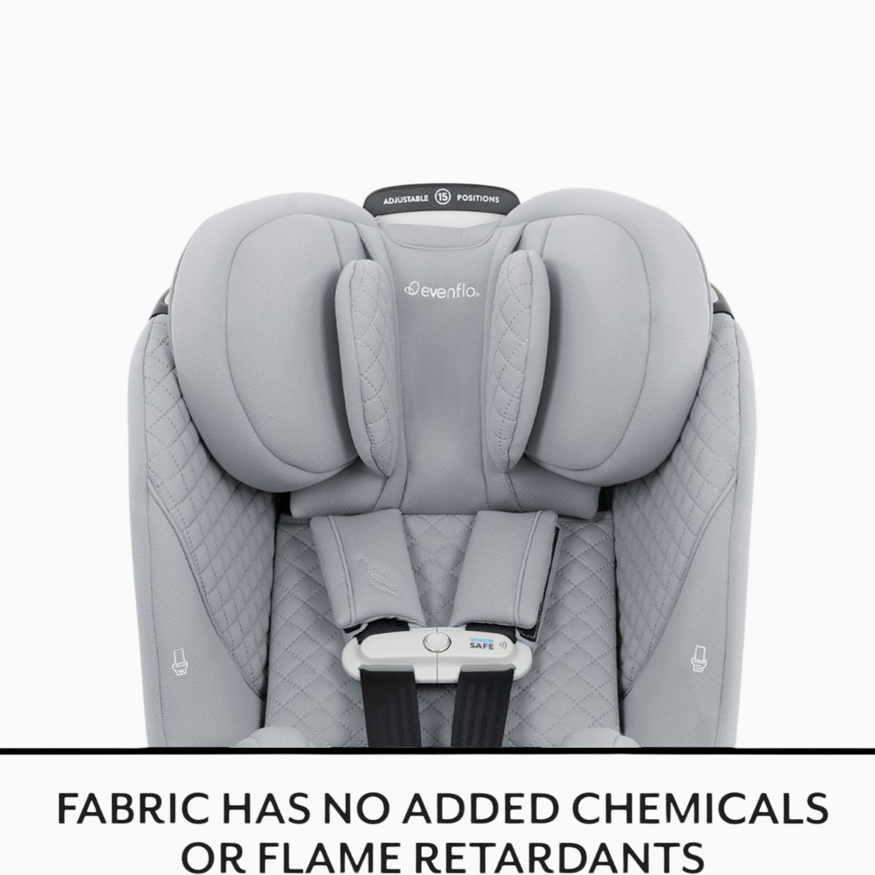 Evenflo Revolve360 Slim 2-in-1 Rotational Car Seat with Green & Gentle Fabric - Quartz.