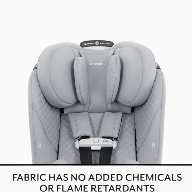 Evenflo Revolve360 Slim 2-in-1 Rotational Car Seat with Green & Gentle Fabric.
