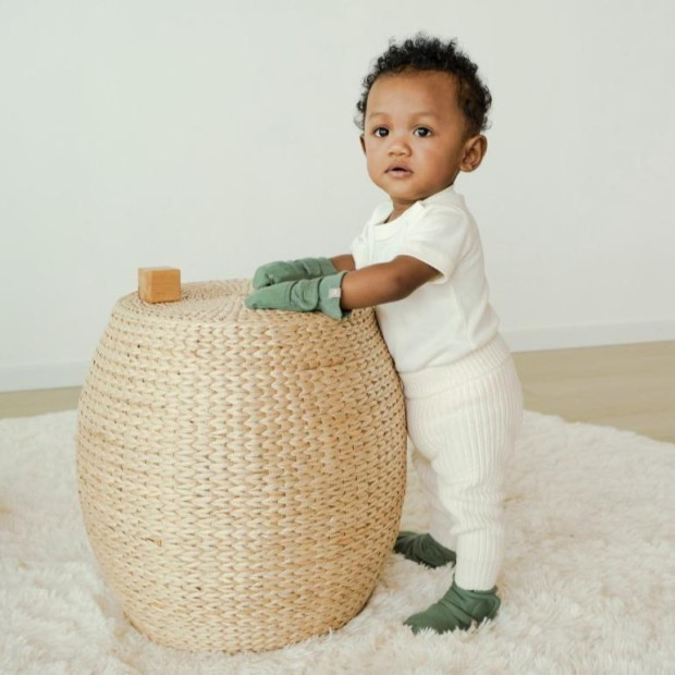 Goumi Kids Organic Cotton Knit Pant - Milk, 9-12 Months.