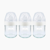 NUK Simply Natural Glass Baby Bottles, 4 oz, 3 Pack