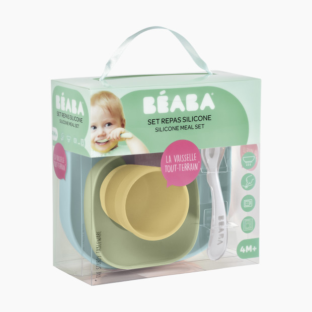 Beaba Silicone Suction Meal Set (Pack of 4) - Pastel.