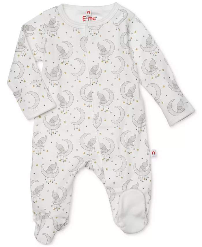 Elephant-Print Footed Coverall.