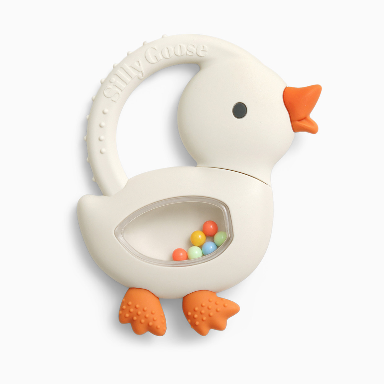 Itzy Ritzy Bitzy Shake Goose Teether - White.