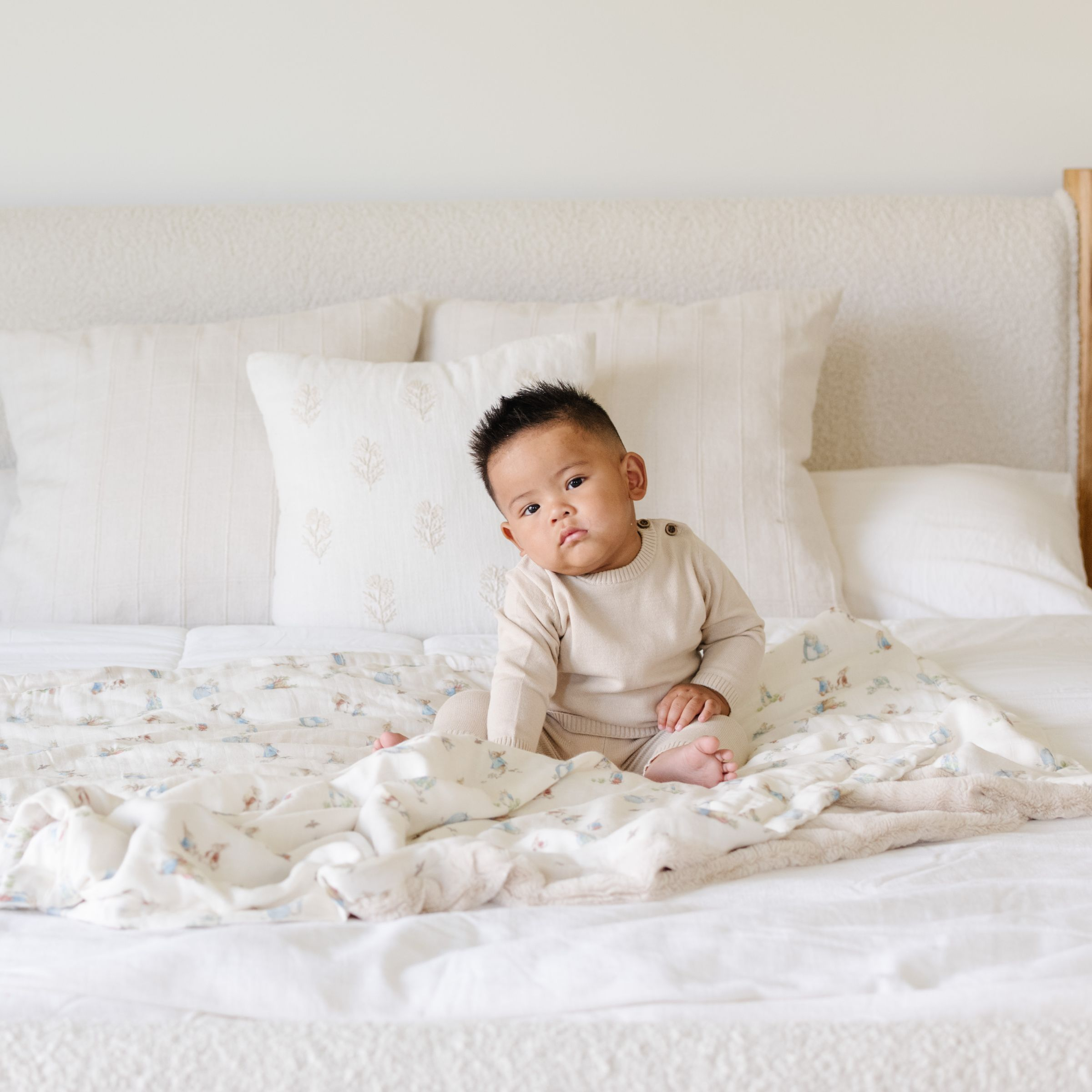 Saranoni Peter Rabbit Bamboo Rayon Muslin/Lush Blanket Blue