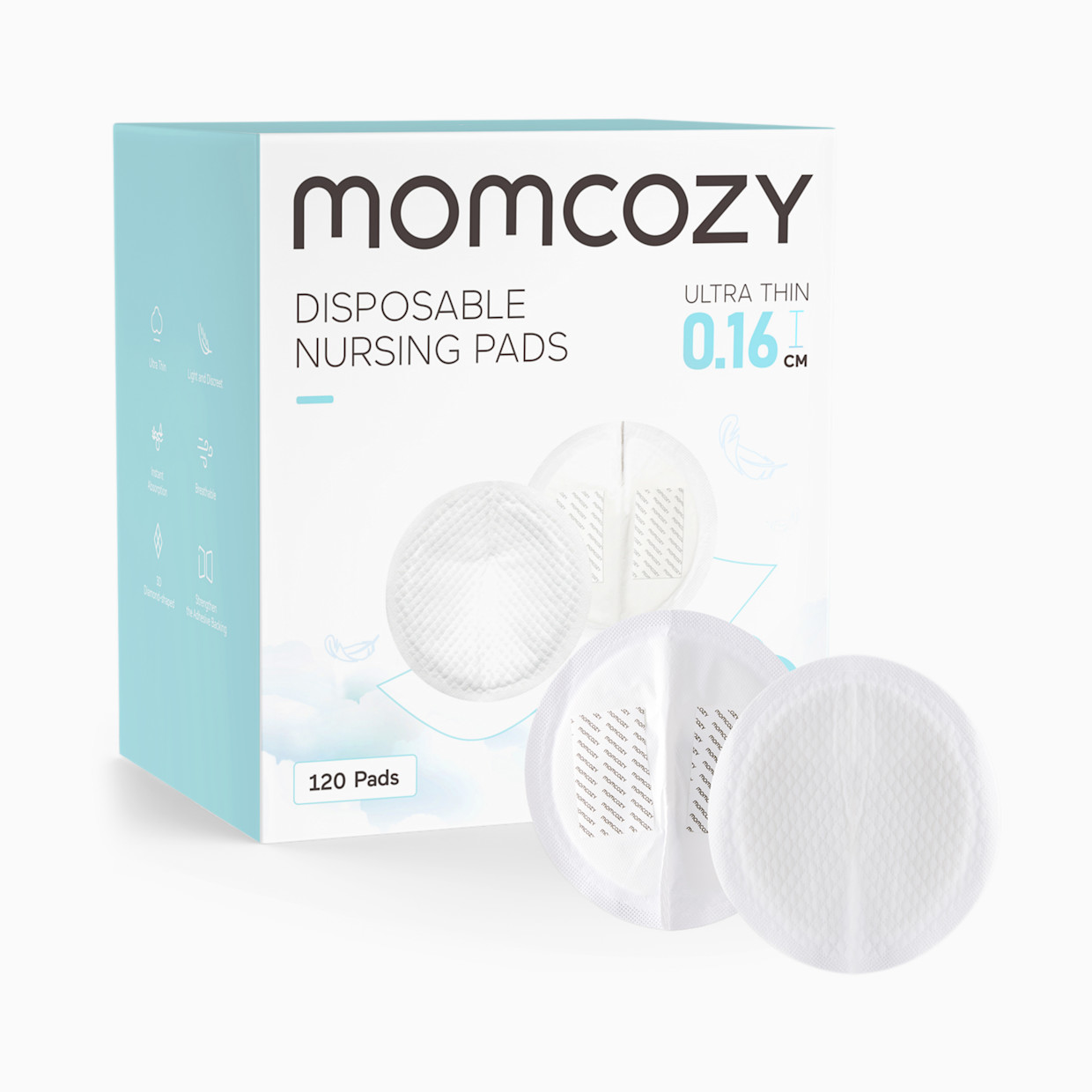 Momcozy Ultra-Thin Disposable Nursing Pads - White, 120.
