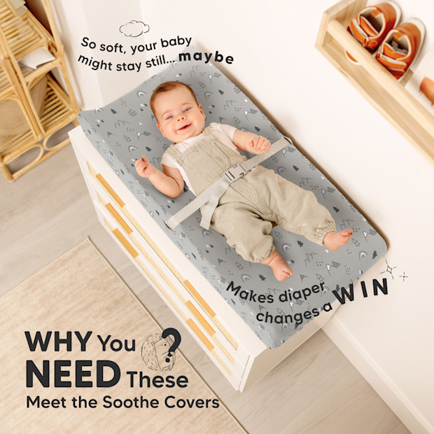 KeaBabies 2-Pack Soothe Changing Pad Covers.