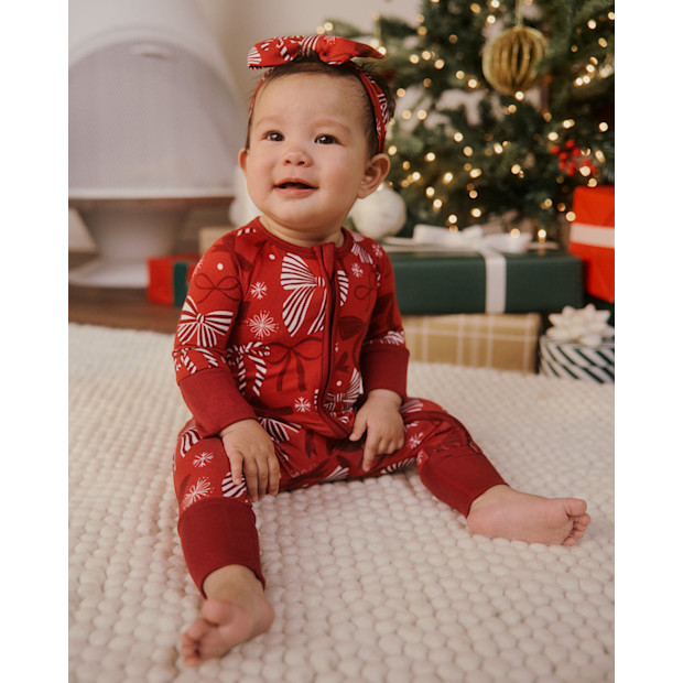 Little Sleepies Holiday Bows Zippy.