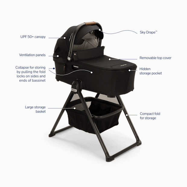 Nuna DEMI next bassinet & stand.