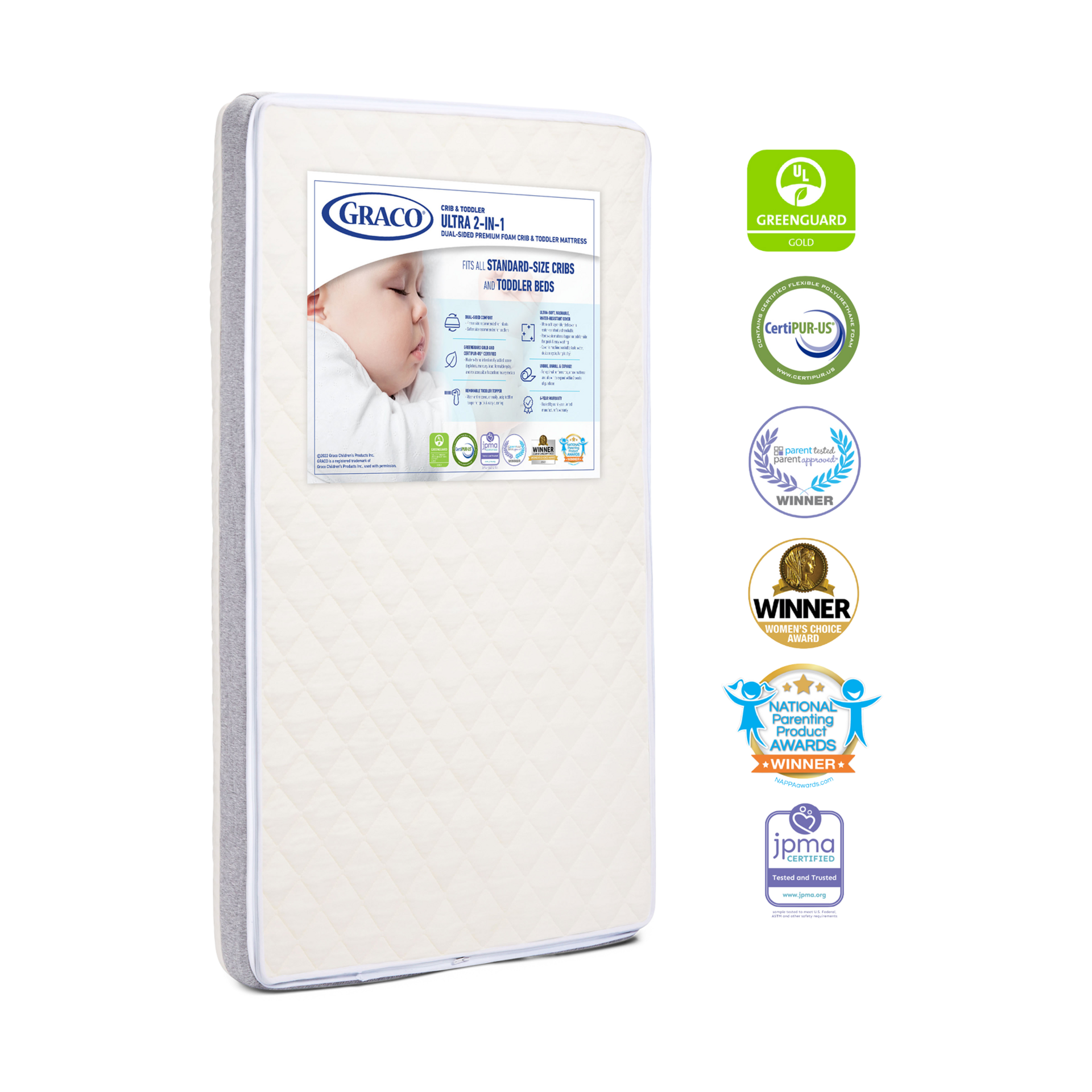 Graco Ultra Premium 2-in-1 Crib and Toddler Mattress.