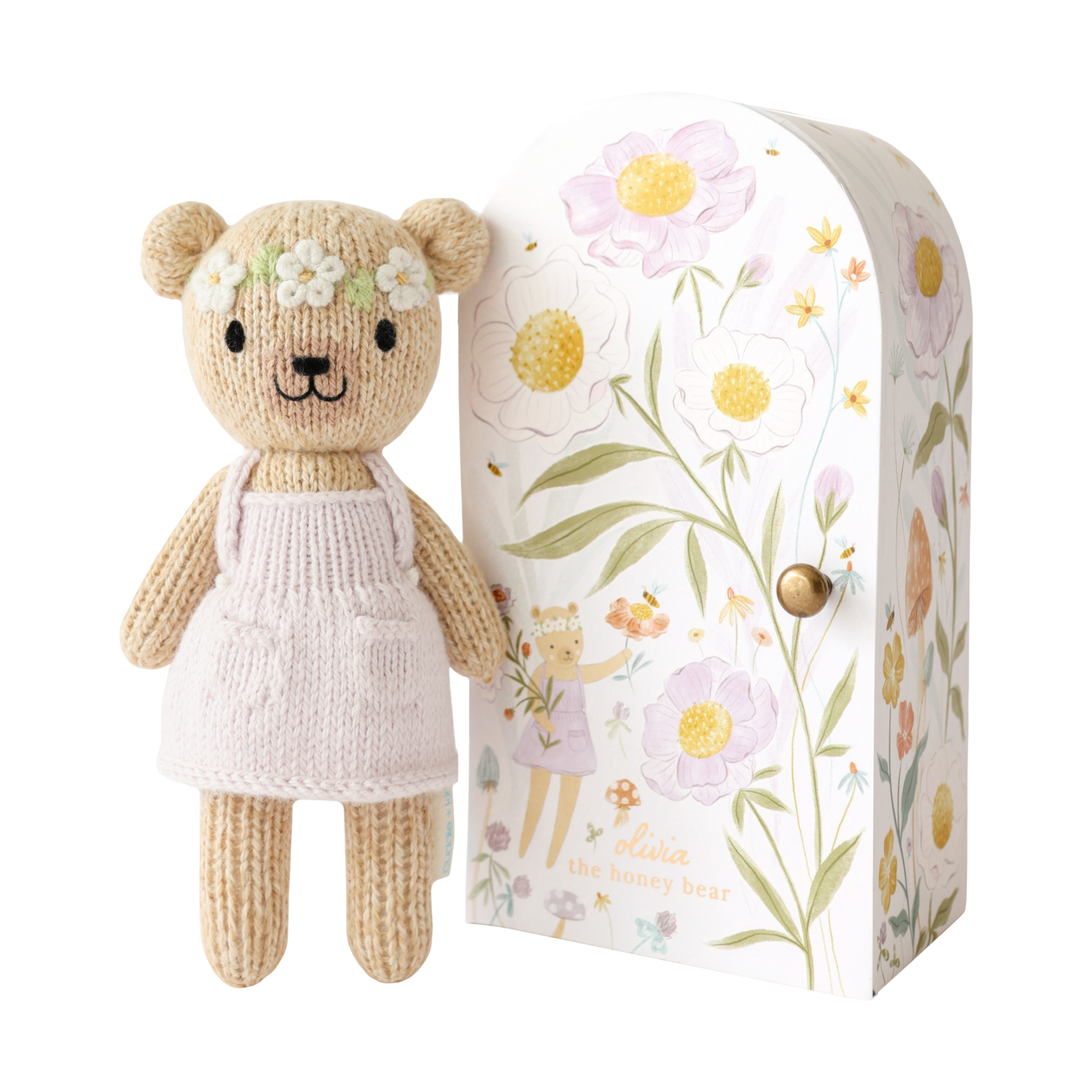 cuddle+kind Tiny Hand-Knit Doll Olivia The Honey Bear Babylist