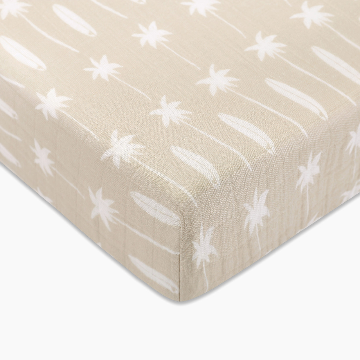 babyletto Crib Sheet in GOTS Certified Organic Muslin Cotton - Beach Bum.