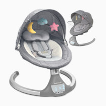 Jool Baby Nova Swing for Newborns - Electric Motorized Infant Swing, Bluetooth Music, 10 Preset Melodies, Remote (Updated Model, Gray)