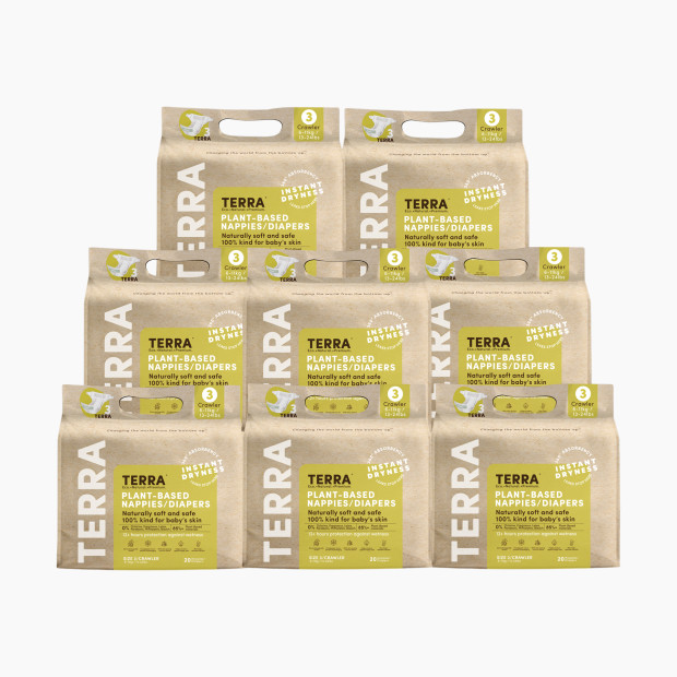 Terra Premium Plant-Based Diapers - Size 3 (160 Ct).