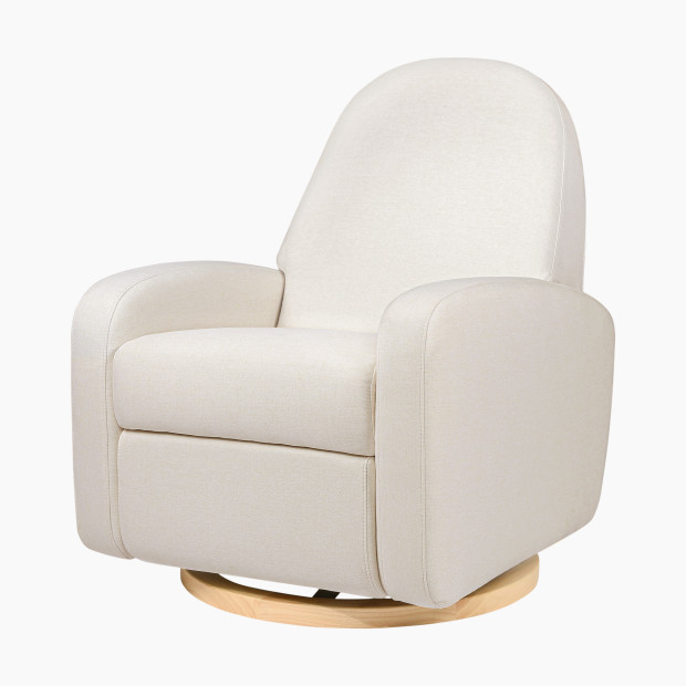 babyletto Nami Glider Recliner - Performance Cream Eco-Weave With Light Wood Base.