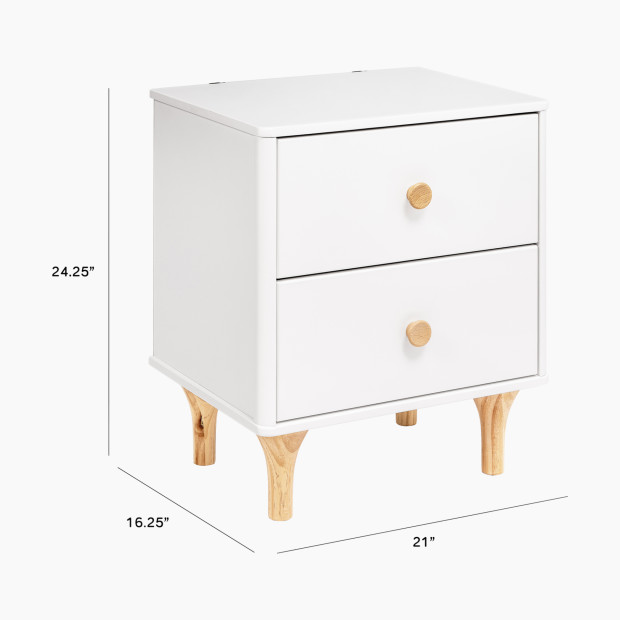 babyletto Lolly Nightstand with USB Port - White/Natural.