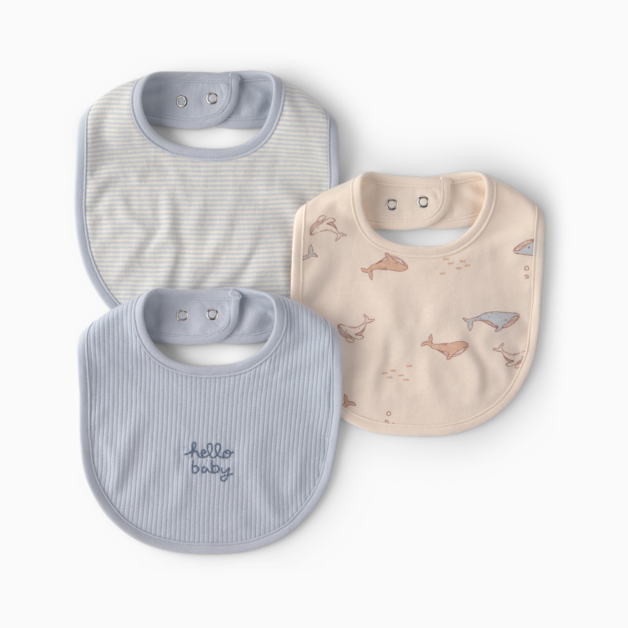 Carter's Bibs (3 Pack) - Blue/Ivory Whale, Osz.