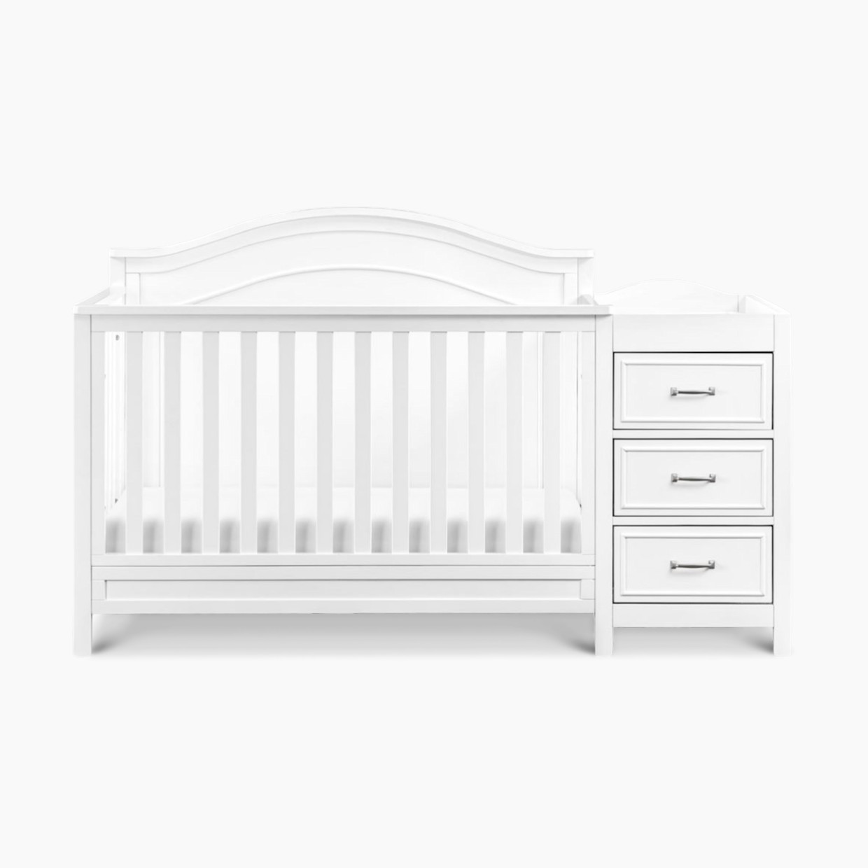 daVinci Charlie 4-in-1 Convertible Crib and Changer Combo - White.