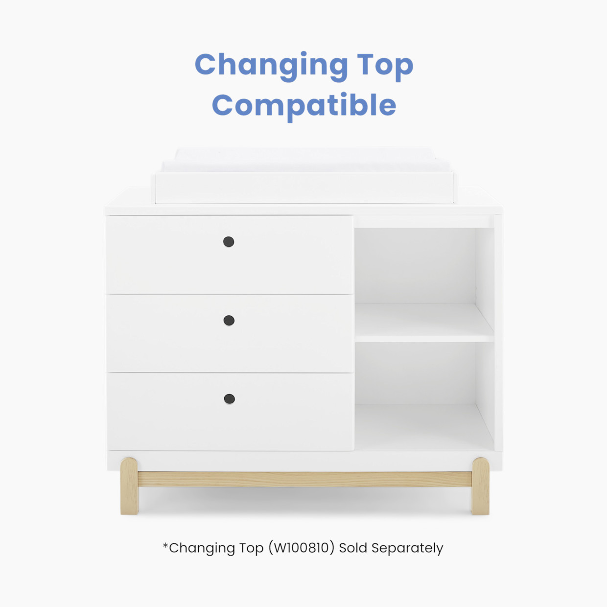 Delta Children Poppy 3 Drawer Dresser - Bianca White/Natural.