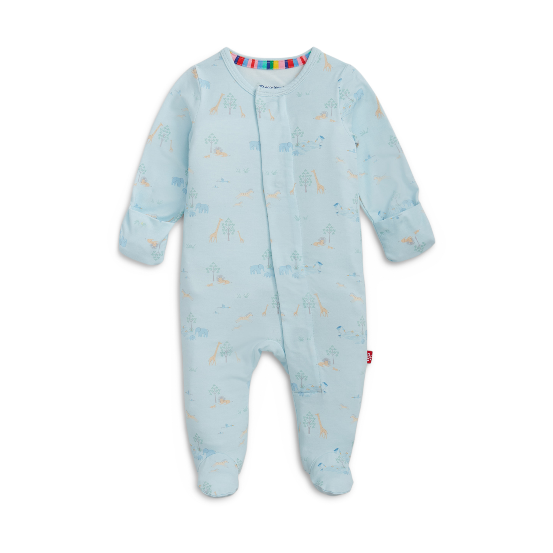 Magnetic Me Modal Magnetic Footie - Serene Safari Blue, Newborn.