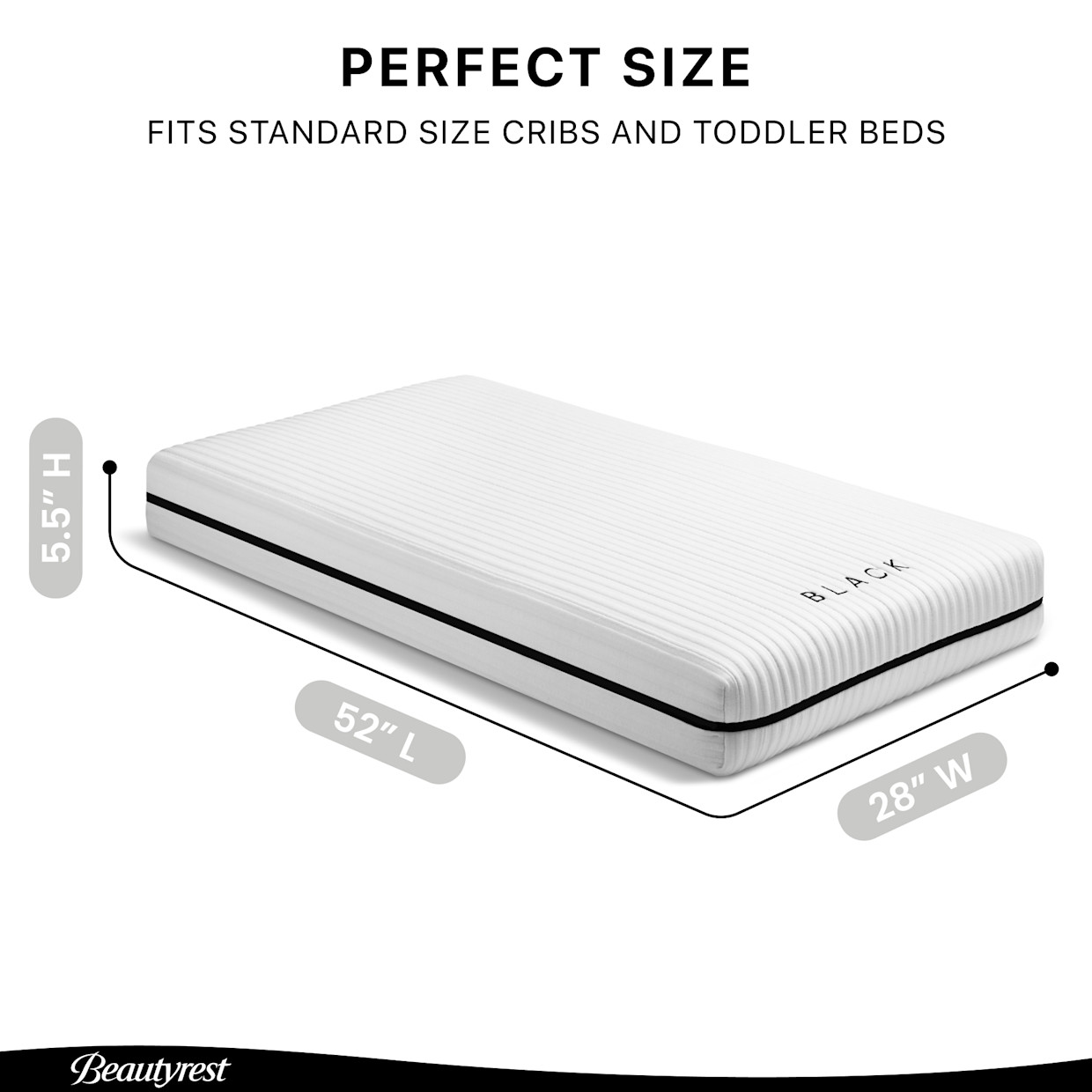 Delta Children Beautyrest Black BreatheCool 2-Stage Crib and Toddler Mattress - White.