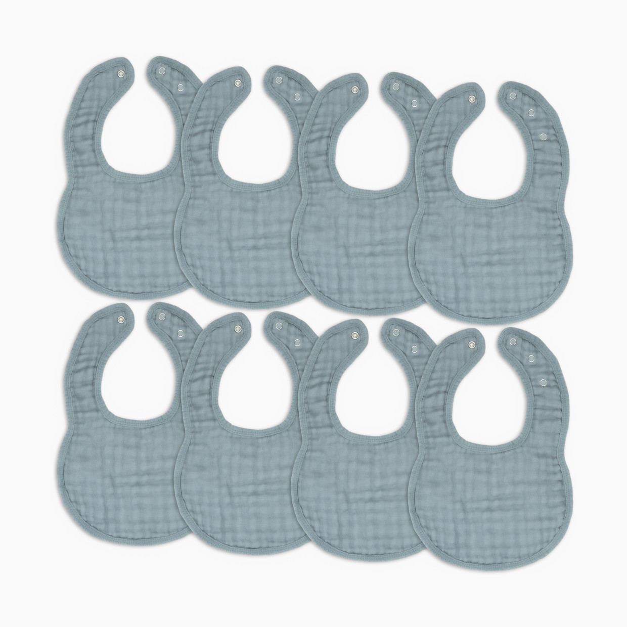 Comfy Cubs Muslin Bibs with Adjustable Snaps (8 Pack) - Pacific Blue, 8.