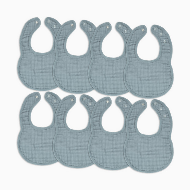 Comfy Cubs Muslin Bibs with Adjustable Snaps (8 Pack).