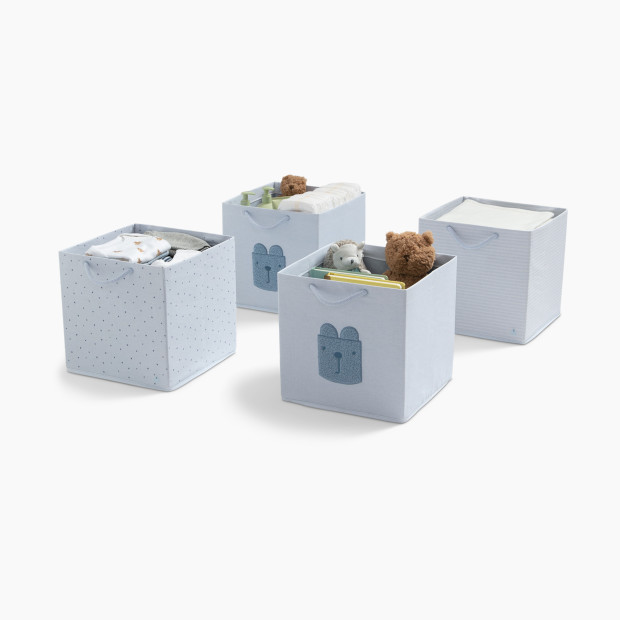 Delta Children babyGap 4-Pack Brannan Bear Fabric Storage Bins with Handles - Blue.