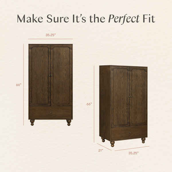 babyletto Astre Assembled Armoire by Nate Berkus - Toffee.
