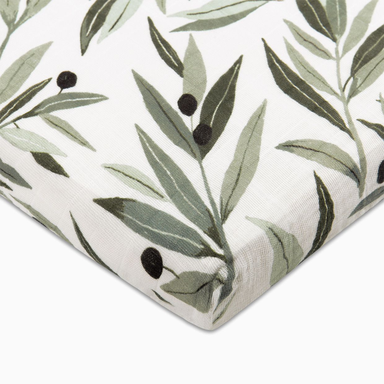 babyletto All-Stages Midi Crib Sheet - Olive Branches.