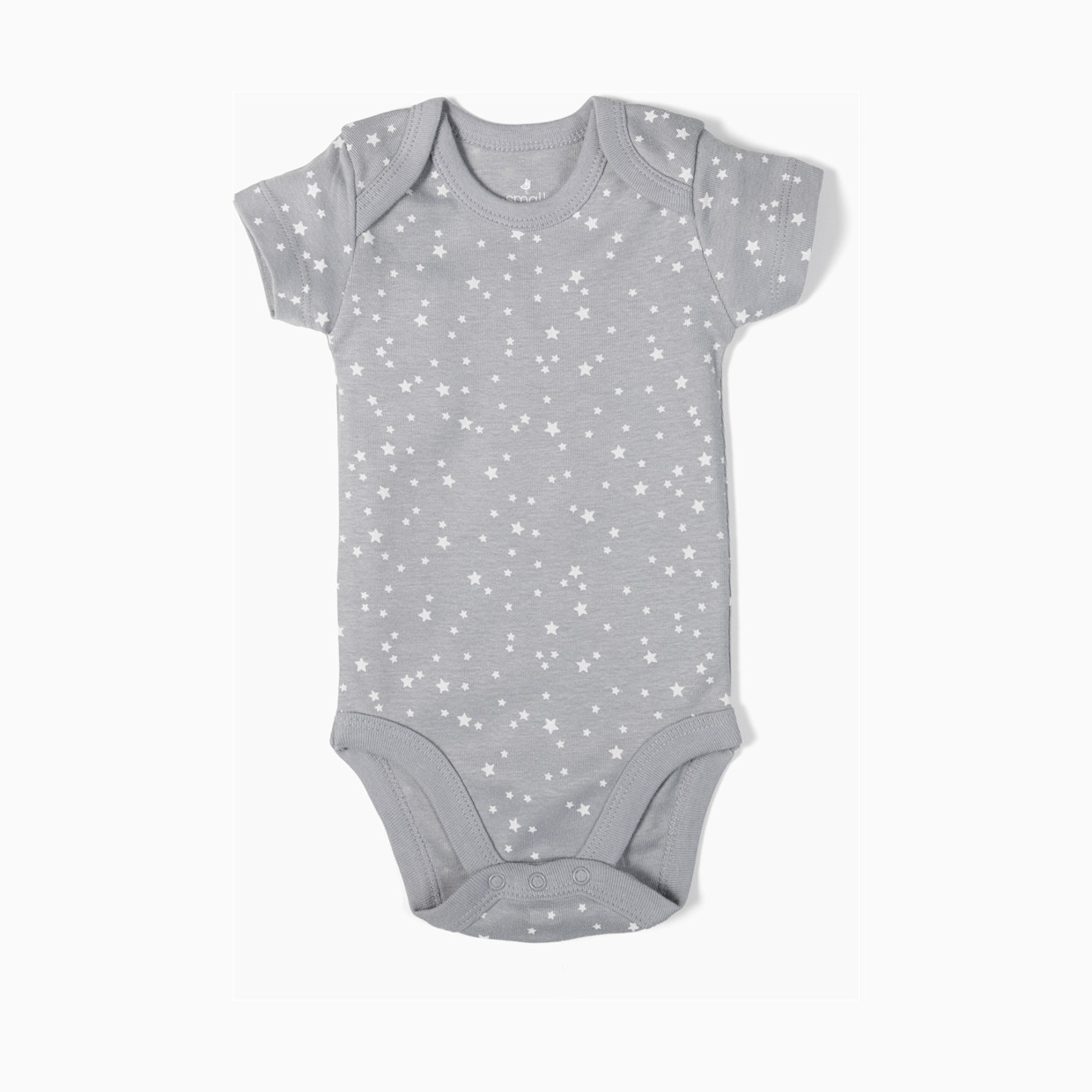 Small Story Short Sleeve Solid Organic Cotton Bodysuits (5 Pack) - Heather Gray, 0-3 M.