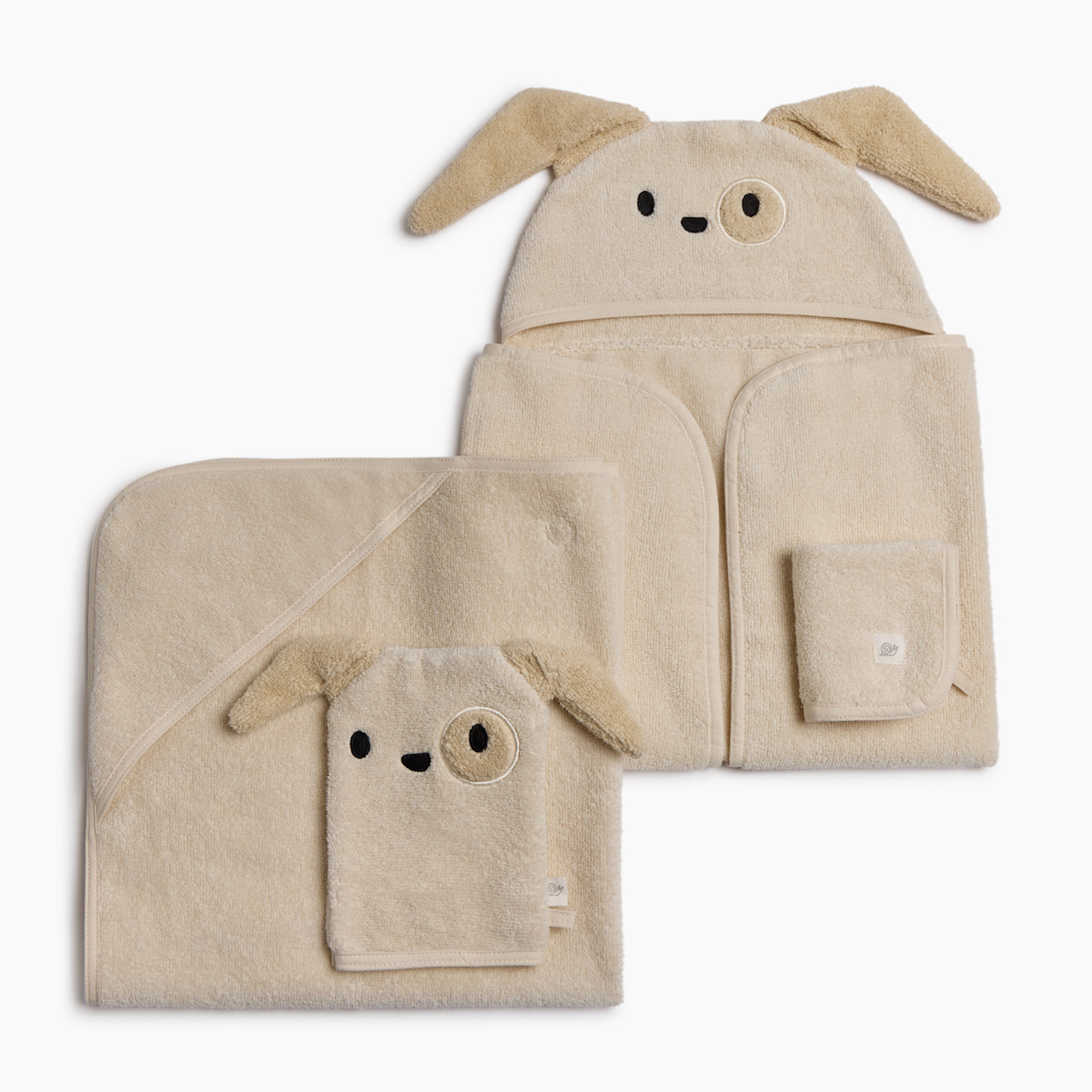 Tiny Kind Cozy Critter Organic Bath Time Set 4 Piece - Dog, 0-24 M.