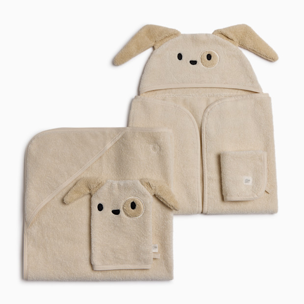 Tiny Kind Cozy Critter Organic Cotton Bath Time 4-Piece Set.