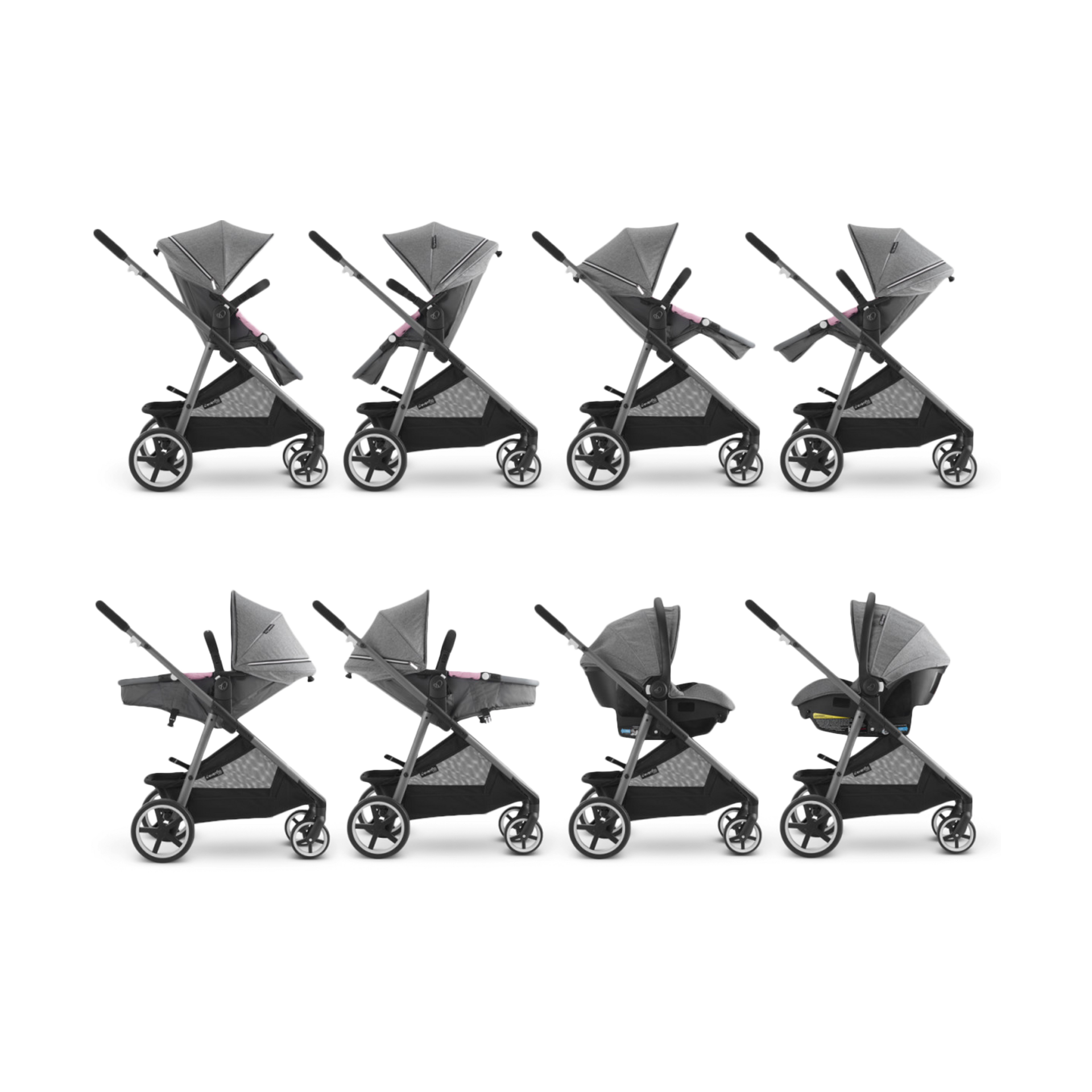 Evenflo Shyft Modular Travel System Opal Pink Babylist Shop