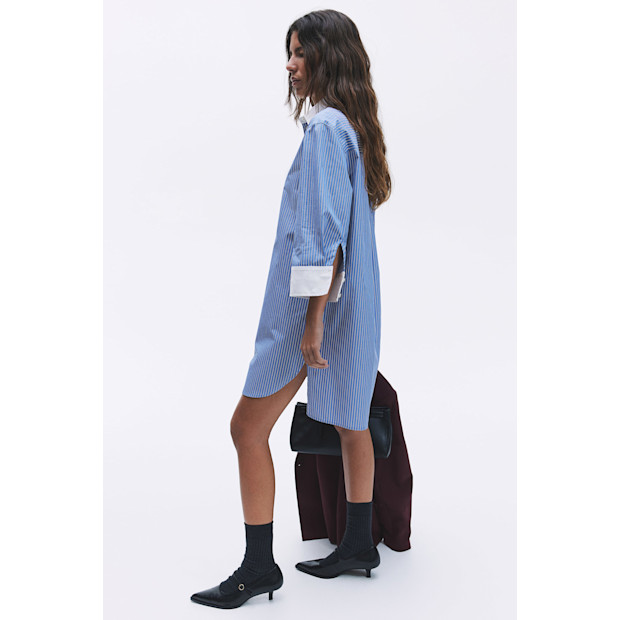 Cotton Twill Shirt Dress.