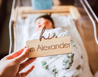 ModWoodCo Hello My Name Is Wooden Cutout Sign.