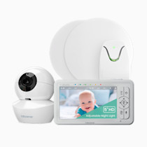 Babysense True Sleep HD Video Baby Monitor with Camera and Audio & Baby Sleep Breathing Movement Monitor, No Wifi, Non Wearable Non Contact Monitoring with 2 Under-Mattress Sensors, Full Crib Coverage