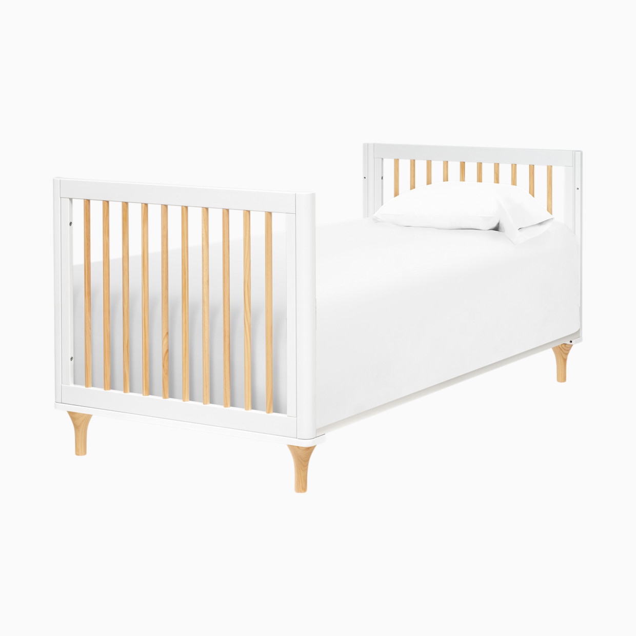 babyletto Lolly 4-in-1 Convertible Mini Crib and Twin Bed with Toddler Bed Conversion Kit - White / Natural.